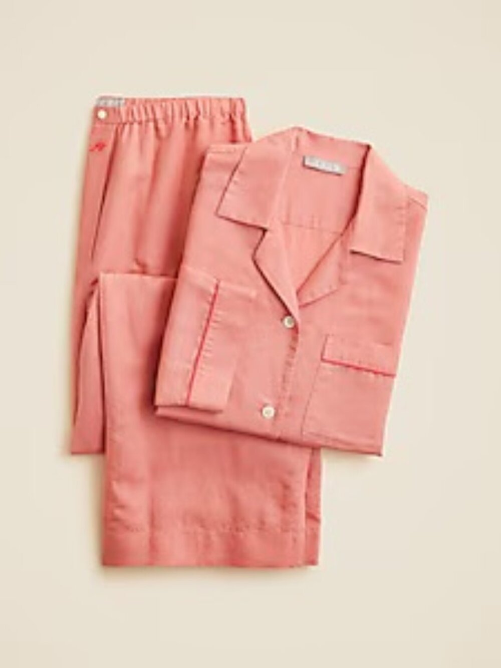 J Crew linen cotton pajama pant set Small Sun Blushed